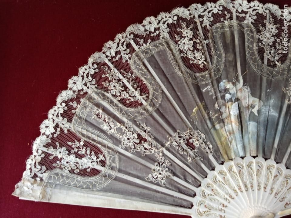 Antig&uuml;edades: ANTIGUO ABANICO ENMARCADO - Foto 5