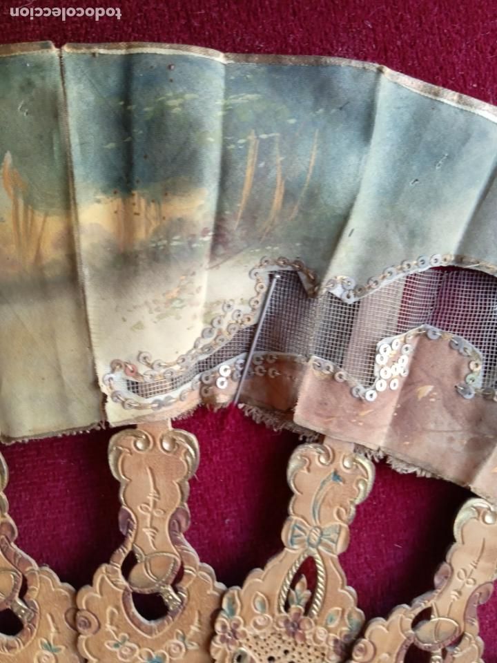 Antig&uuml;edades: ANTIGUO ABANICO ENMARCADO - Foto 8
