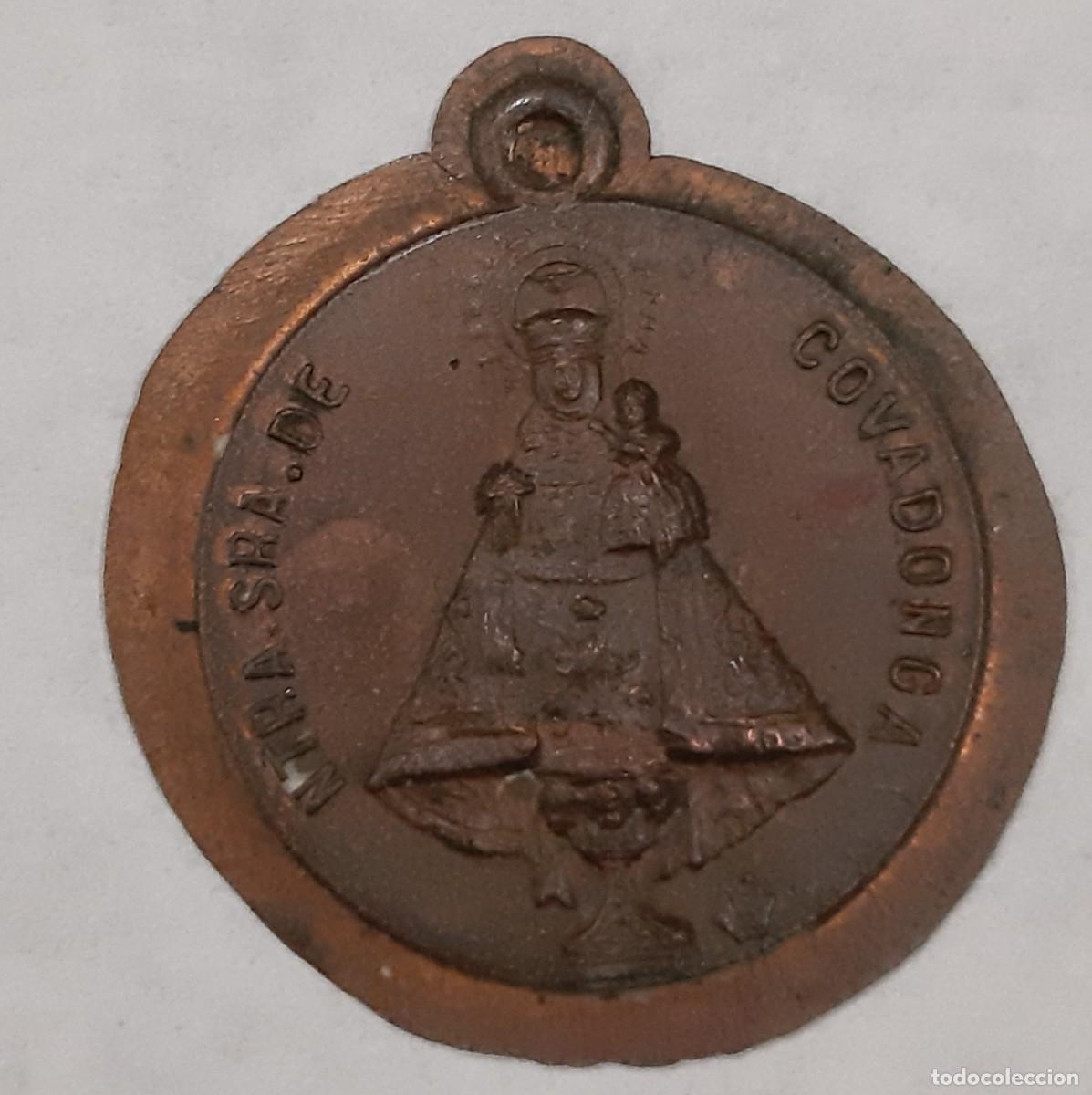 Antig&uuml;edades: MEDALLA NUESTRA SE&Ntilde;ORA DE COVADONGA DE COBRE - Foto 1