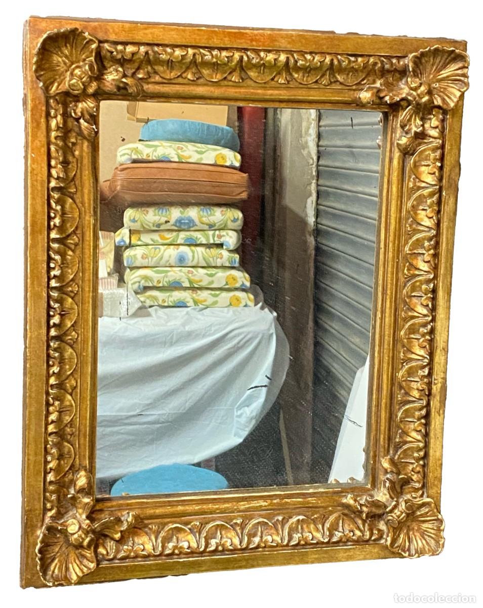 antiguo espejo, cornucopia de madera dorado al - Compra venta en  todocoleccion