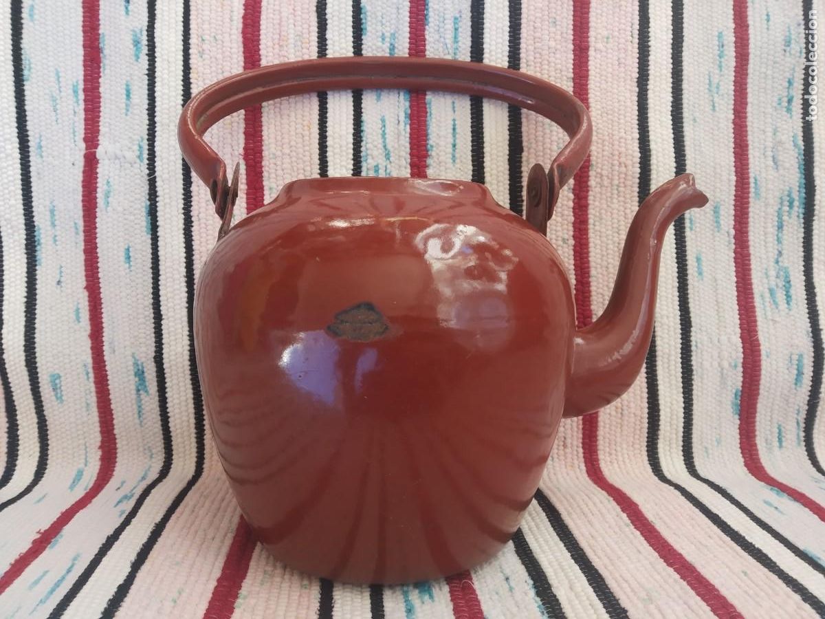Antig&uuml;edades: CAFETERA - TETERA ESMALTADA PORCELANA - Foto 1