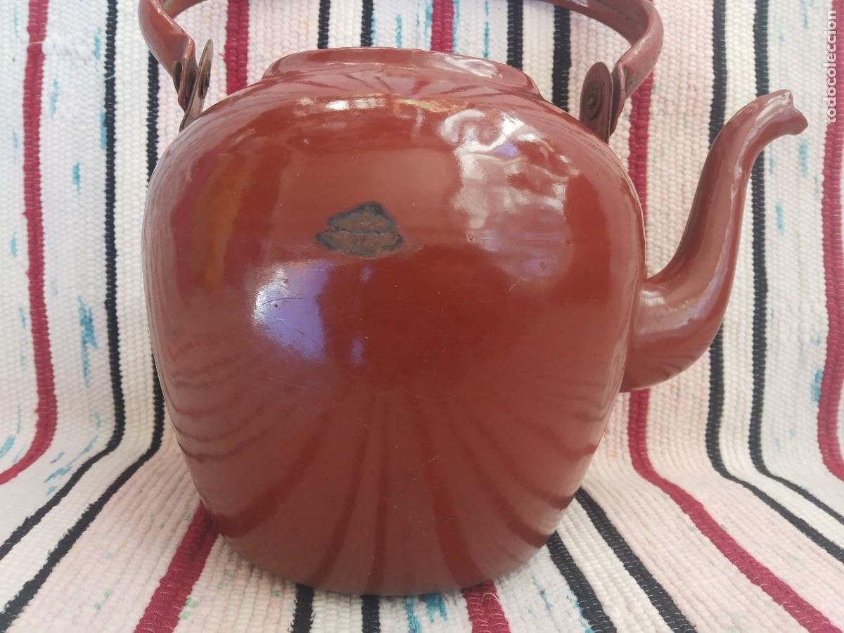 Antig&uuml;edades: CAFETERA - TETERA ESMALTADA PORCELANA - Foto 2