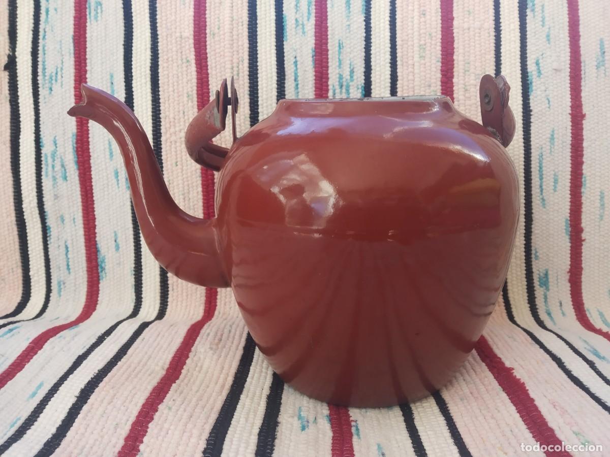 Antig&uuml;edades: CAFETERA - TETERA ESMALTADA PORCELANA - Foto 6