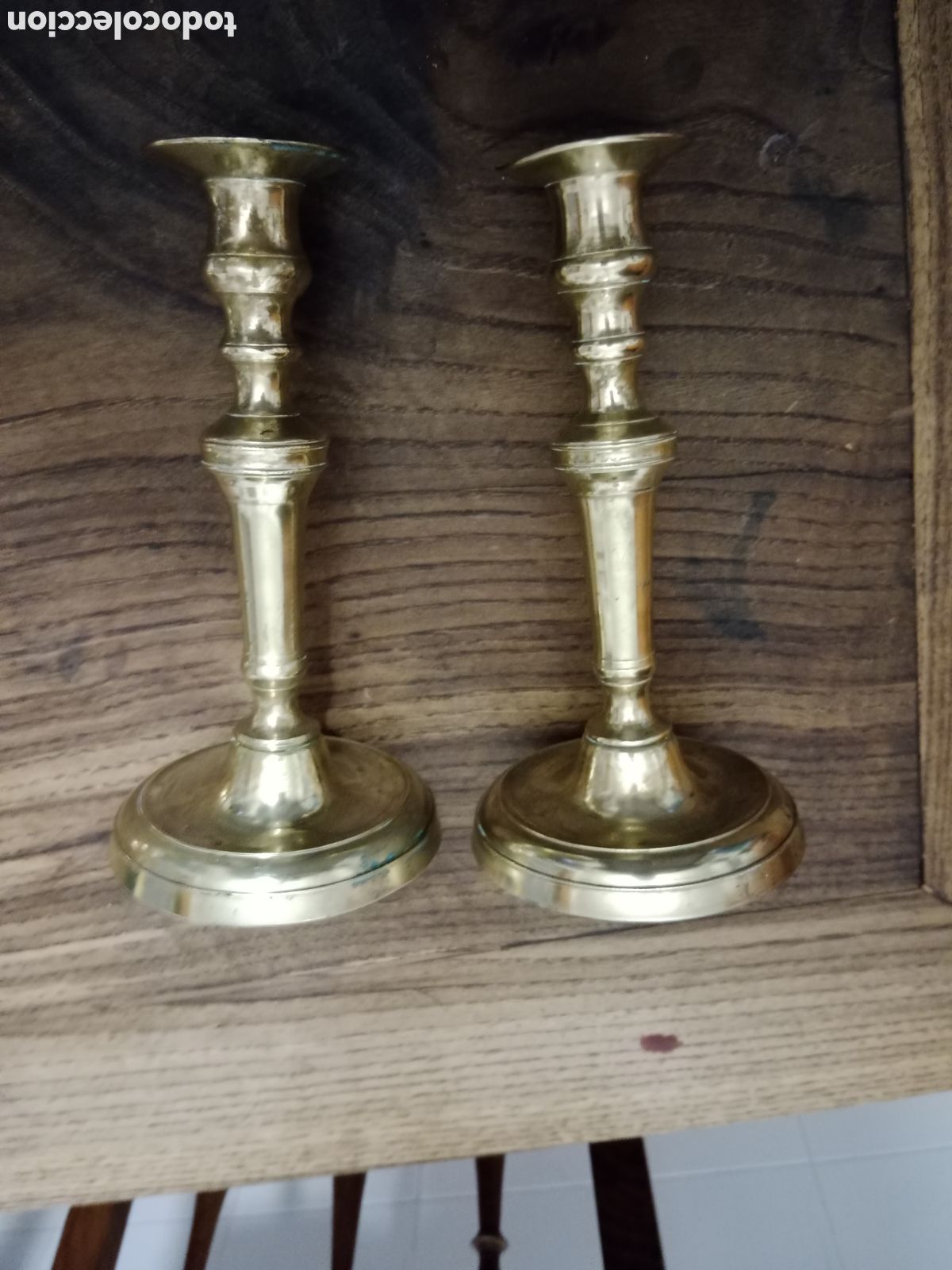 Antig&uuml;edades: Pareja de Candelabros de bronce - Foto 4