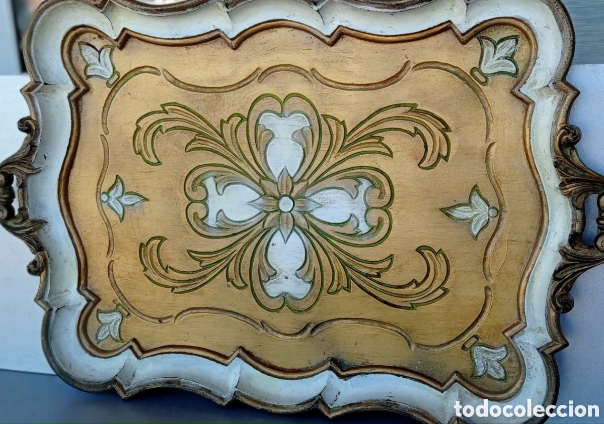 Antig&uuml;edades: Antigua Bandeja florentina - Foto 1