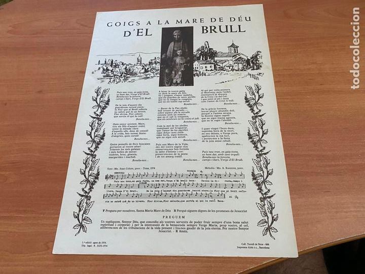 Antiguidades: GOIGS A LA MARE DE DEU D'EL BRULL 1974 34 x 25 cm (AB-6)