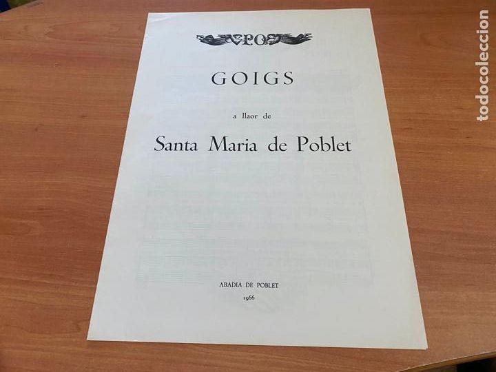 Antiguidades: GOIGS A LLAOR DE SANTA MARIA POBLET 1966 (AB-6)