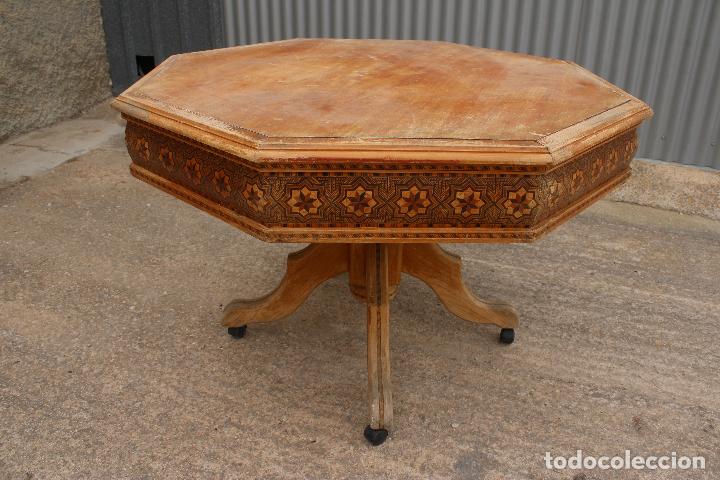 Antig&uuml;edades: mesa de marqueteria en madera de haya - Foto 2
