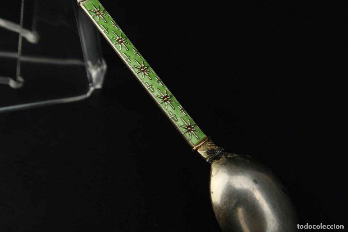 Antig&uuml;edades: Antigua Cuchara de Plata y Esmaltes - Foto 9