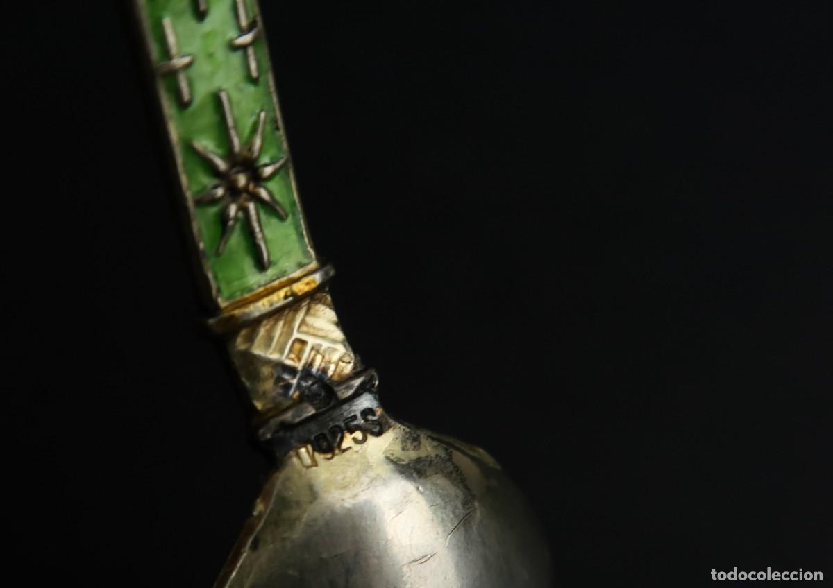 Antig&uuml;edades: Antigua Cuchara de Plata y Esmaltes - Foto 11