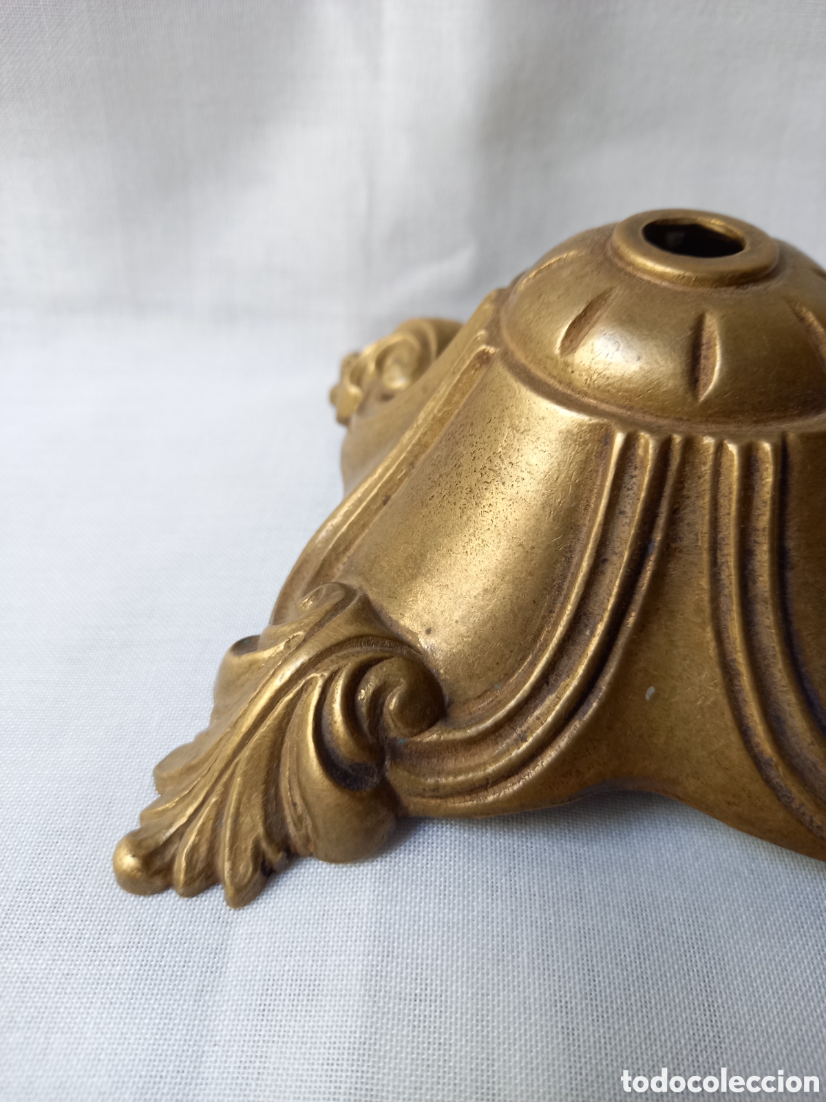 Antig&uuml;edades: PIEZA PIE/BASE DE L&Aacute;MPARA. BRONCE. - Foto 4