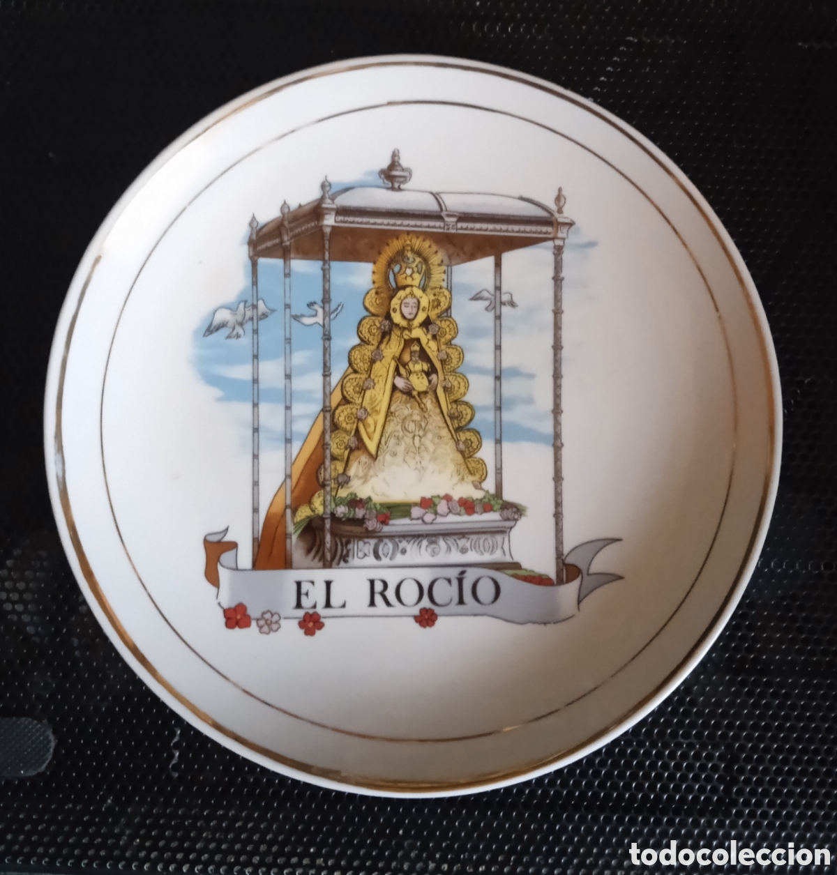 Antig&uuml;edades: PLATO VIRGEN DEL ROC&Iacute;O (20 CM.) - Foto 1