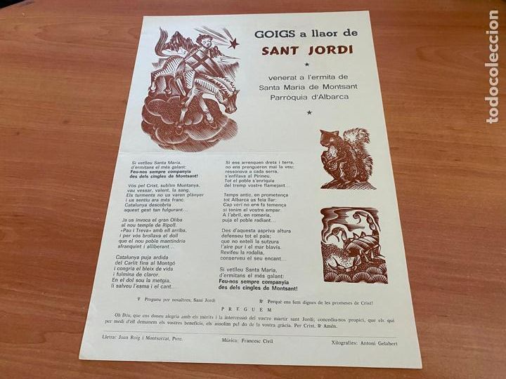 Antig&uuml;edades: GOIGS A LA LLAOR DE SANT JORDI SANTA MARIA MONTSANT ALBARCA 1982 (AB-6)