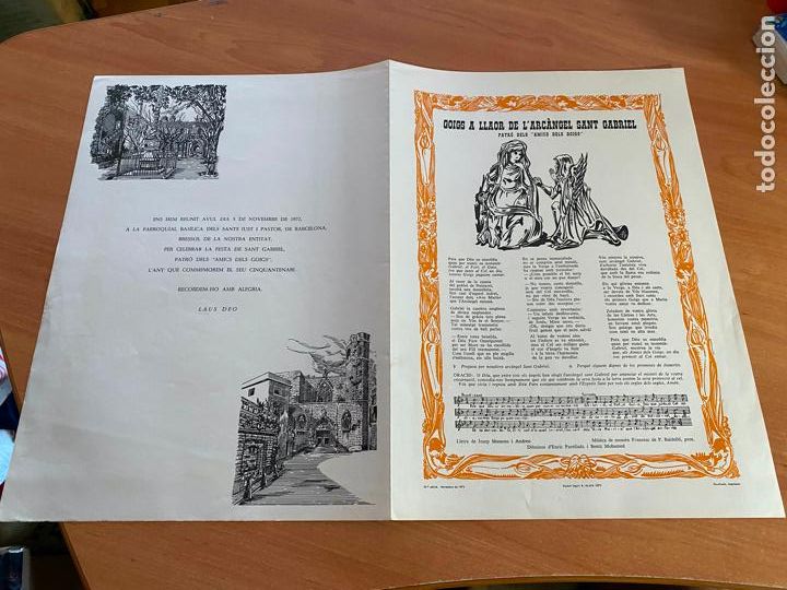 Antiques: GOIGS A LLAOR DE L'ARCANGEL SANT GABRIEL PATRO AMICS DELS GOIGS. 1972 (AB-6)
