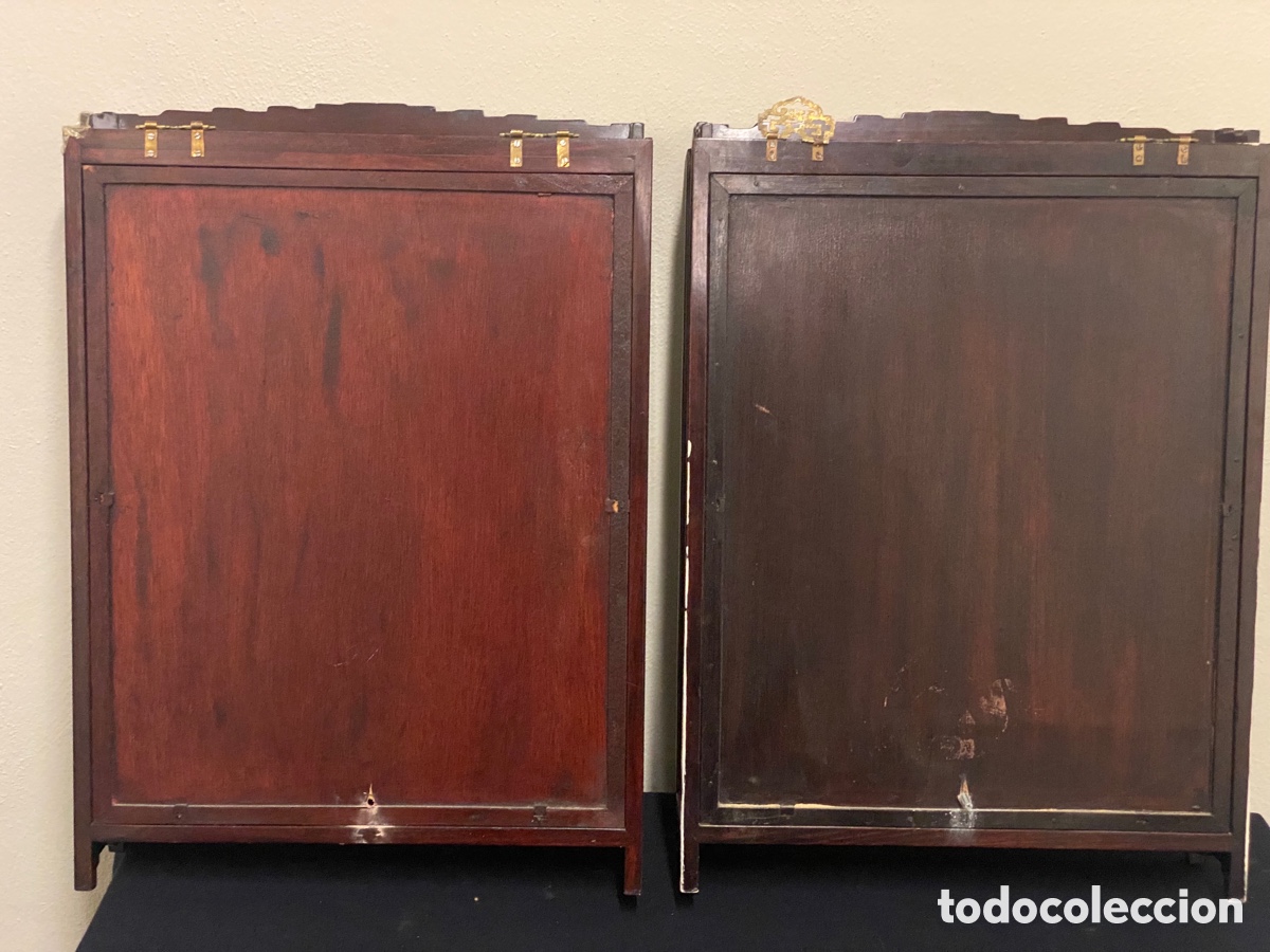 Antig&uuml;edades: Pareja de vitrinas de pared Chinas - Foto 2