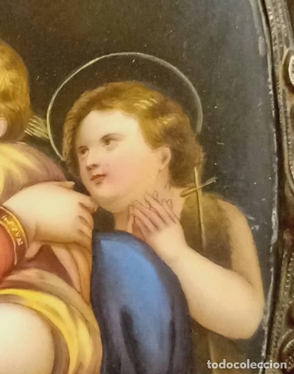 Antig&uuml;edades: Virgen de la silla. Esmalte siglo XIX - Foto 3