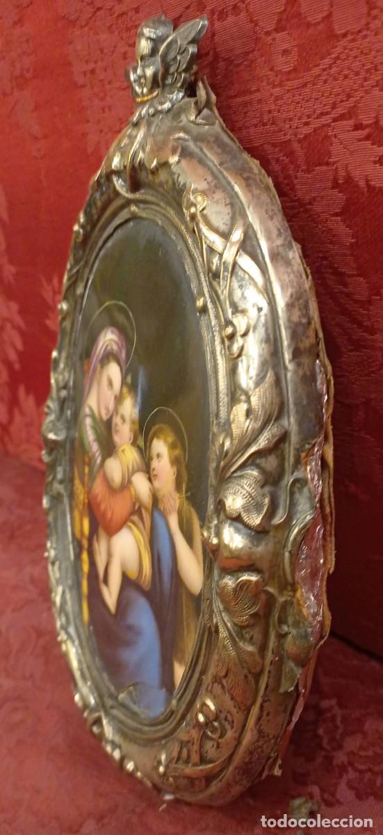 Antig&uuml;edades: Virgen de la silla. Esmalte siglo XIX - Foto 18