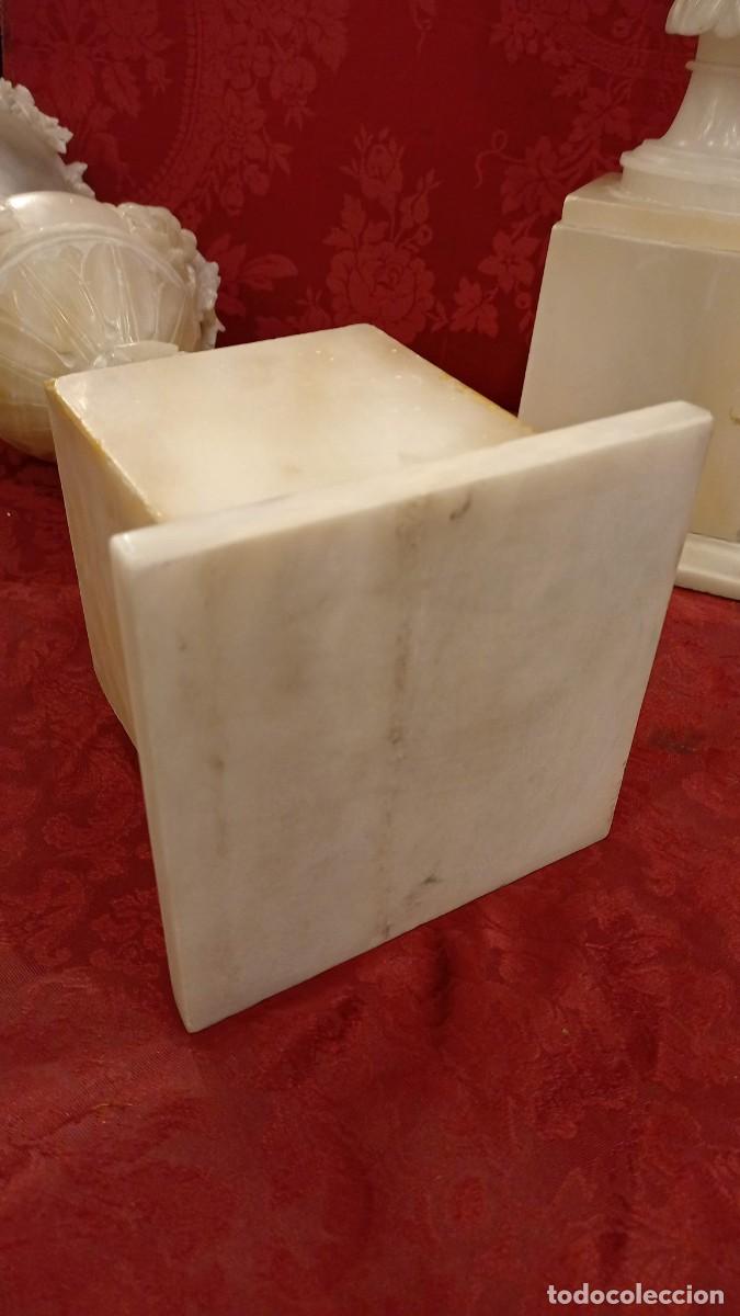Antig&uuml;edades: Talla m&aacute;rmol de Carrara pareja de jarrones - Foto 23