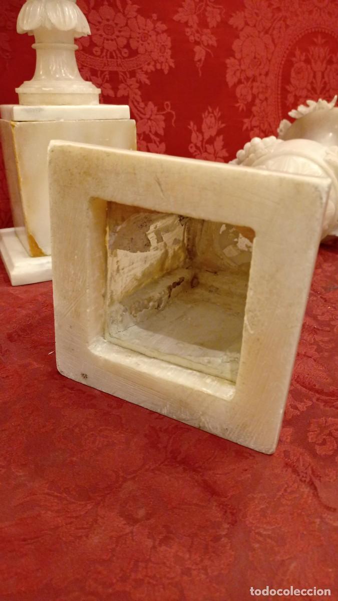 Antig&uuml;edades: Talla m&aacute;rmol de Carrara pareja de jarrones - Foto 24