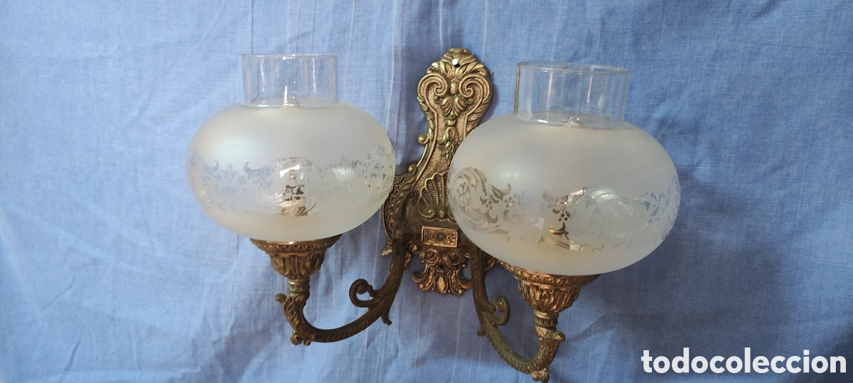 Antig&uuml;edades: ANTIGUO APLIQUE DE DOS BRAZOS - Foto 7