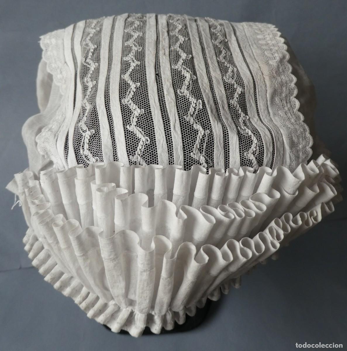 Antig&uuml;edades: ANTIGUO GORRO DE ENCAJE S. XIX - Foto 6