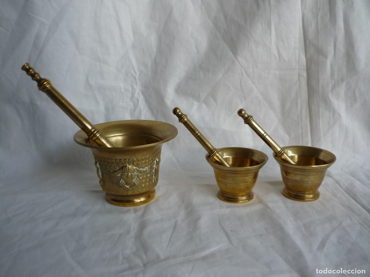 Antig&uuml;edades: 3 morteros almireces de bronce - Foto 2