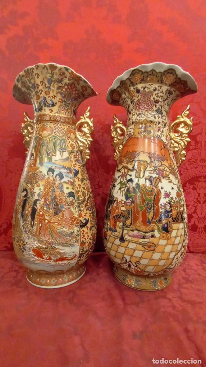 Antig&uuml;edades: Pareja jarrones porcelana china - Foto 2