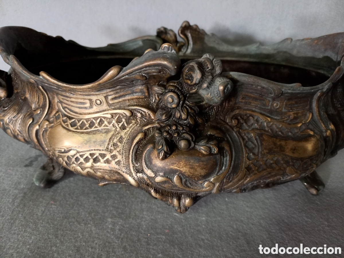 Antig&uuml;edades: Gran centro de mesa de bronce - Foto 5