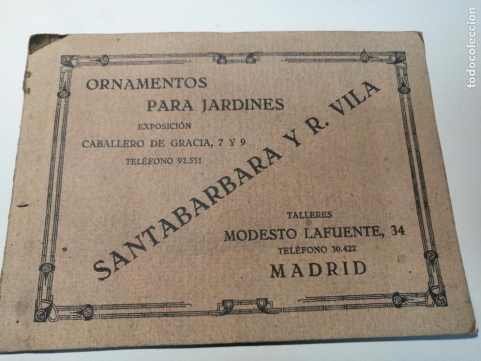 Antig&uuml;edades: Antig&uuml;o Catalogo: Ornamentos para jardines. Santa Barbara y R. Vila. Madrid.