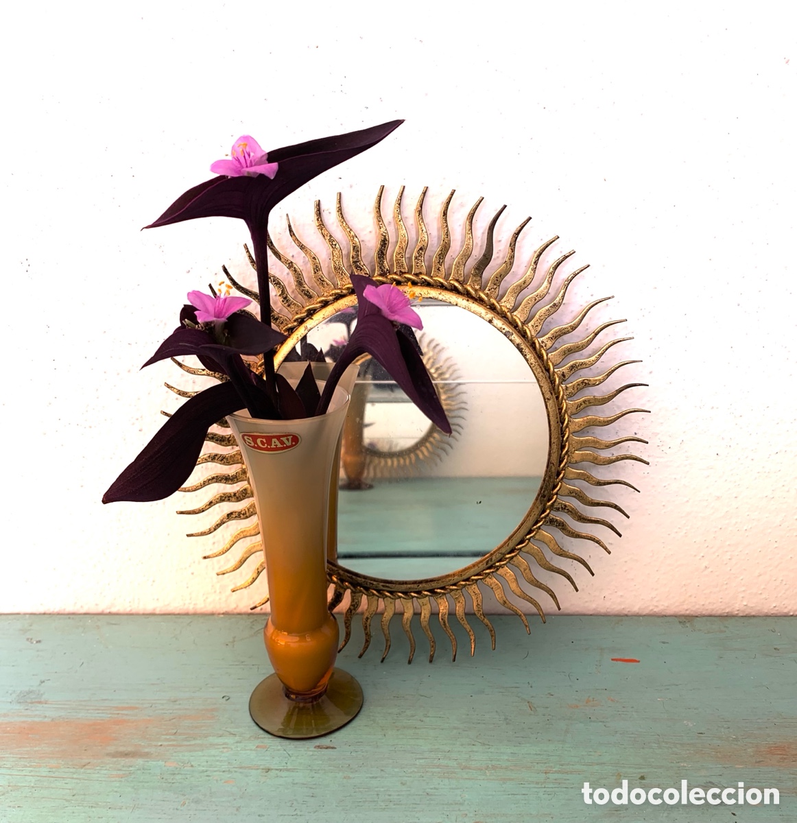 Antig&uuml;edades: VIOLETERO CRISTAL OPALINO - Foto 7