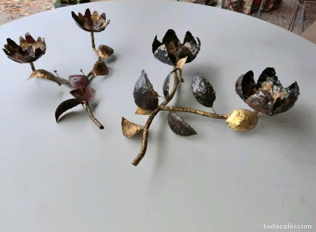 Antig&uuml;edades: Centro de mesa de flores para velas - Foto 3