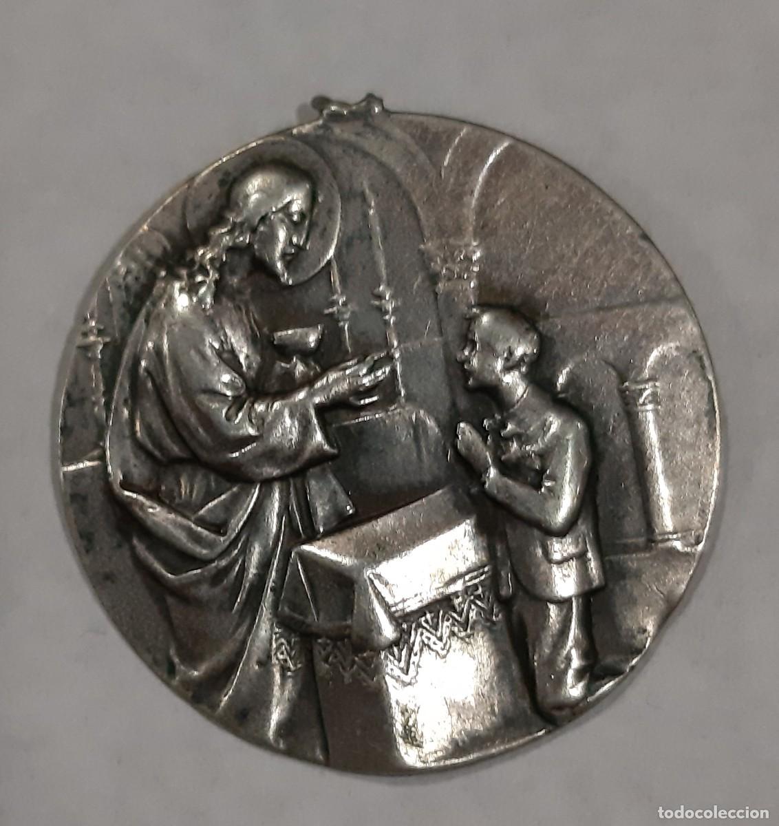 Antig&uuml;edades: MEDALLA DE JES&Uacute;S DANDO LA COMUNI&Oacute;N - Foto 1