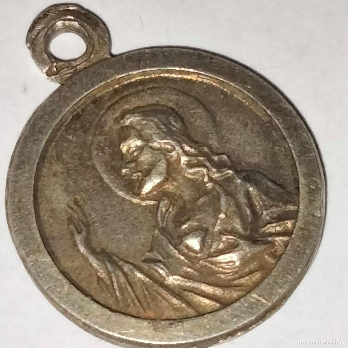 Antig&uuml;edades: Medalla del Sagrado Coraz&oacute;n de Jes&uacute;s -plata - Foto 1