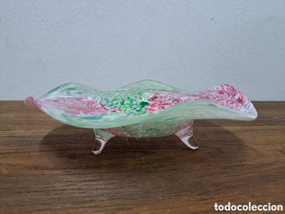 Antig&uuml;edades: MUY BONITO CENTRO DE CRISTAL DE MURANO - Foto 2