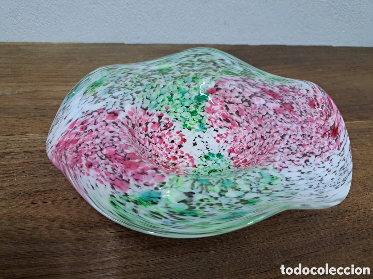 Antig&uuml;edades: MUY BONITO CENTRO DE CRISTAL DE MURANO - Foto 4
