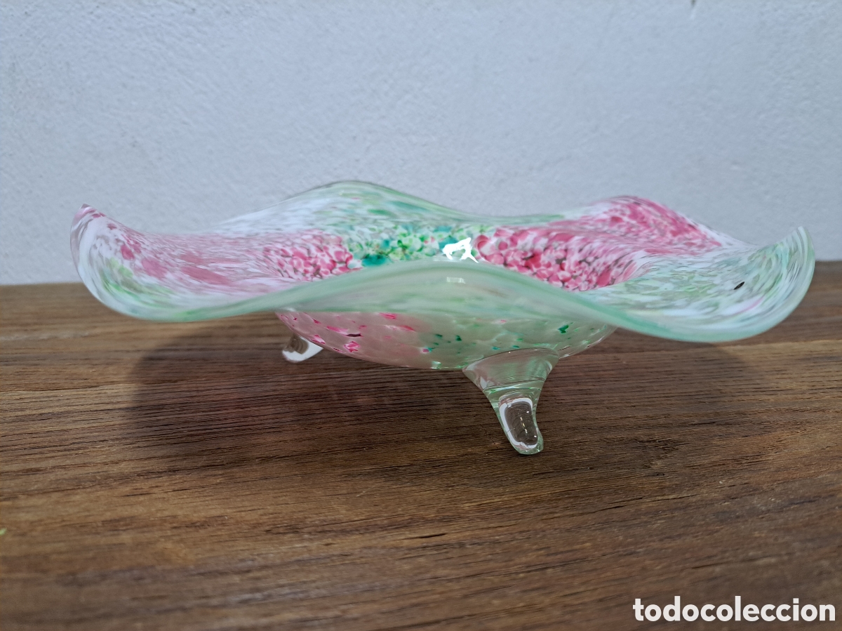 Antig&uuml;edades: MUY BONITO CENTRO DE CRISTAL DE MURANO - Foto 6