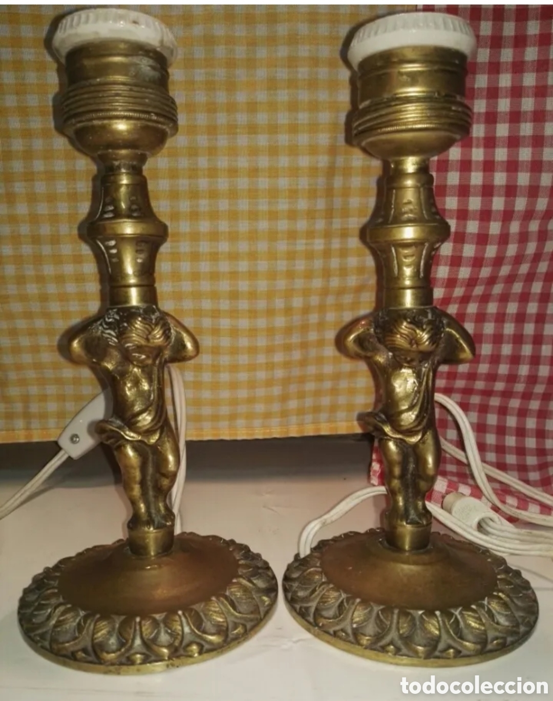 Antig&uuml;edades: LAMPARAS BRONCE &Aacute;NGEL O QUERUB&Iacute;N - Foto 1