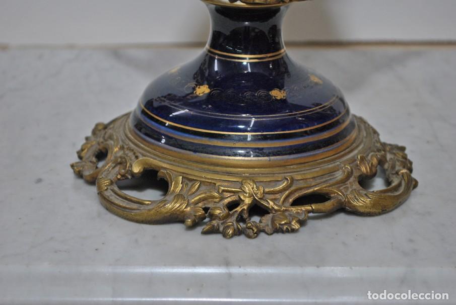 Antig&uuml;edades: JARRONES PORCELANA AZUL COBALTO - Foto 7