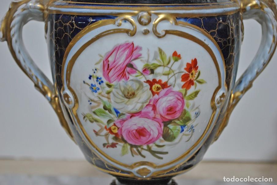Antig&uuml;edades: JARRONES PORCELANA AZUL COBALTO - Foto 12