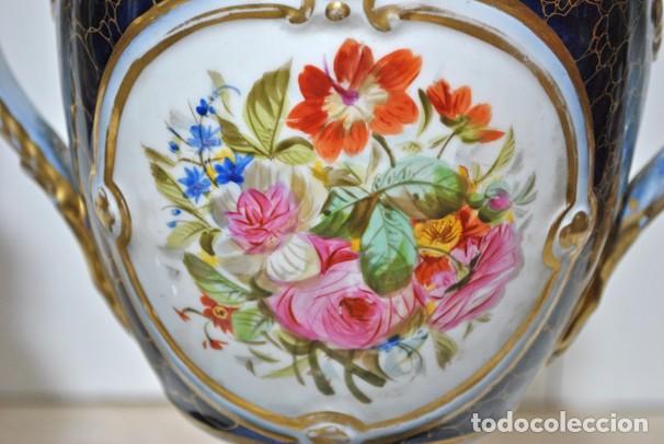 Antig&uuml;edades: JARRONES PORCELANA AZUL COBALTO - Foto 13