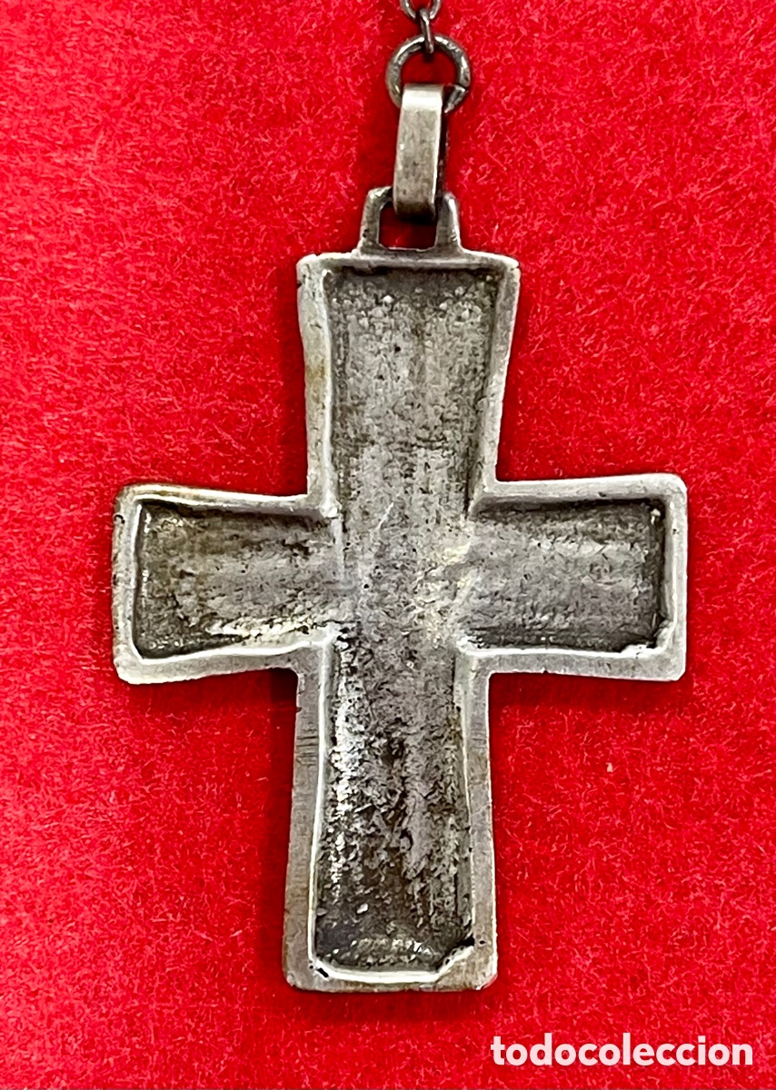 Antig&uuml;edades: Bonito crucifijo en plata de ley. - Foto 3