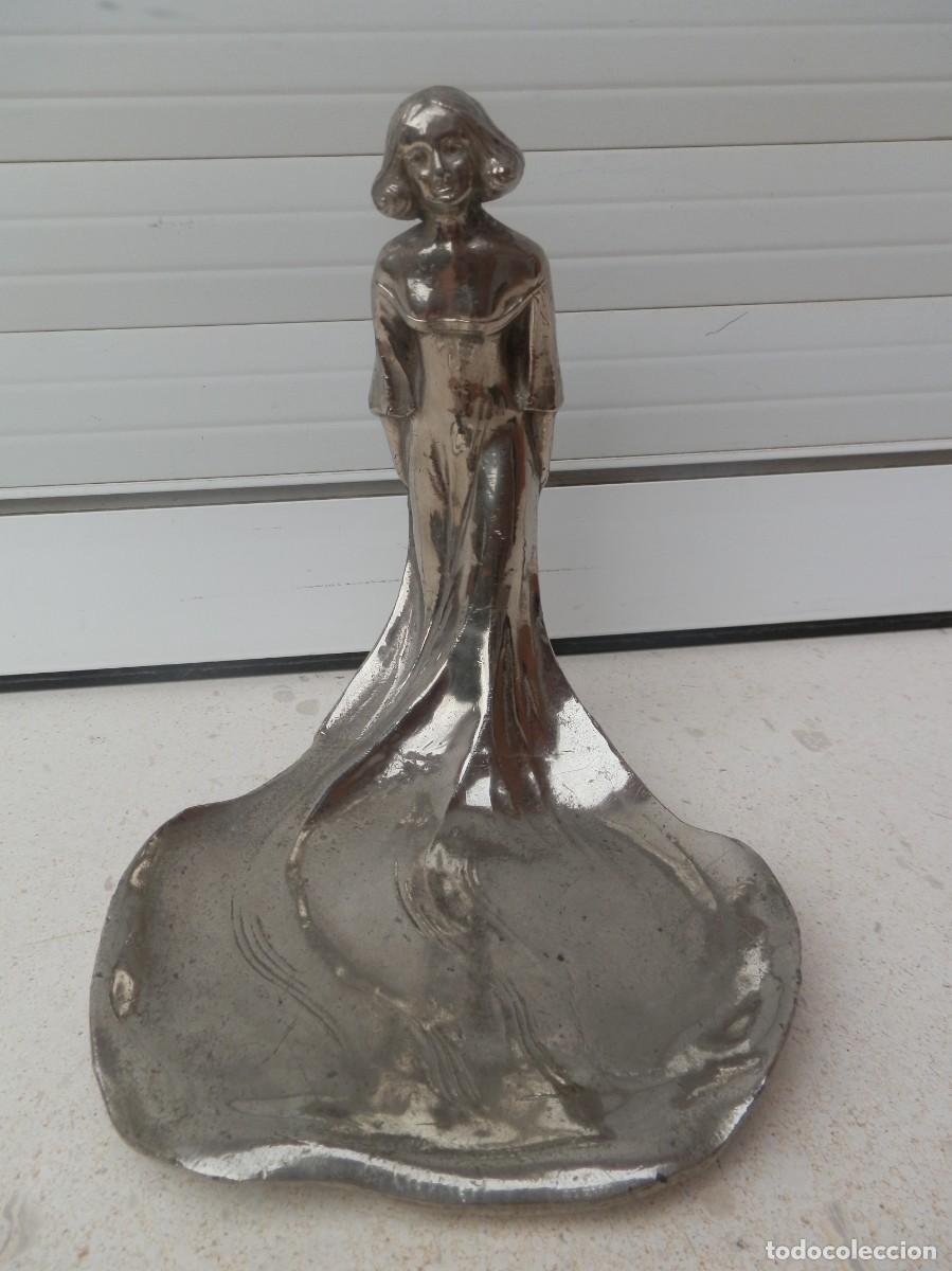 Antig&uuml;edades: TARJETERO ART NOUVEAU EN METAL CROMADO. NUMERADO 1073 EN LA BASE. FINALES S XIX.