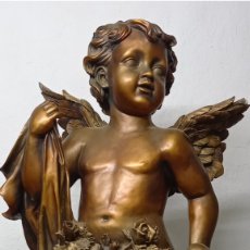 Antigüedades: ANGEL 80 CM IMITACION BRONZE ESTADO EXCELENTE. Lote 375069634