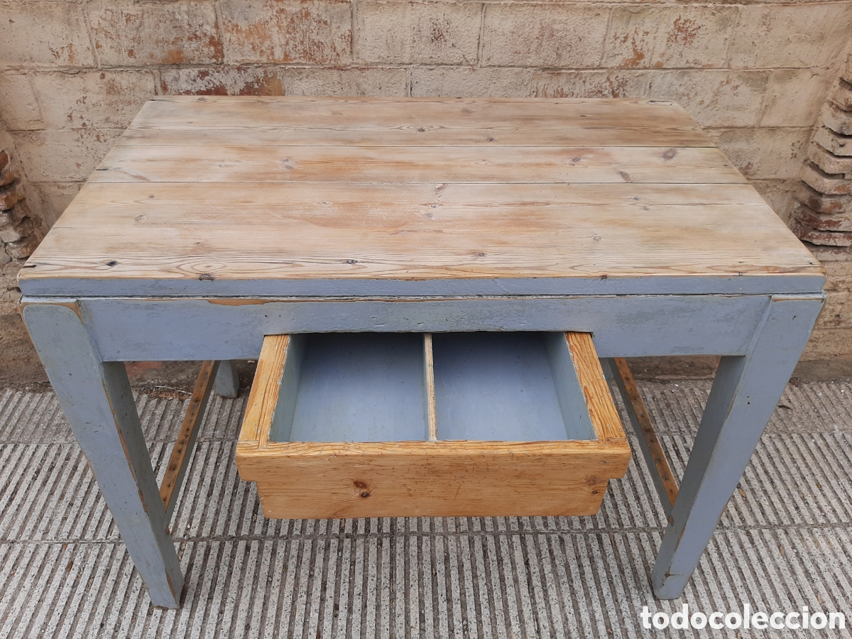 Antig&uuml;edades: Mesa industrial antigua - Foto 7