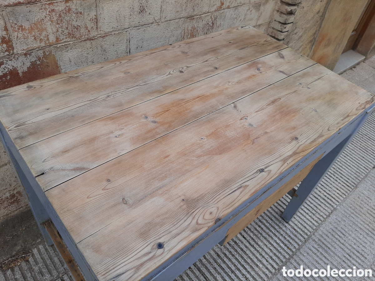 Antig&uuml;edades: Mesa industrial antigua - Foto 10