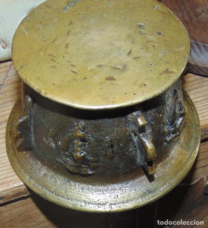 Antig&uuml;edades: ANTIGUO ALMIREZ CARAS Y COSTILLAS BRONCE - Foto 3
