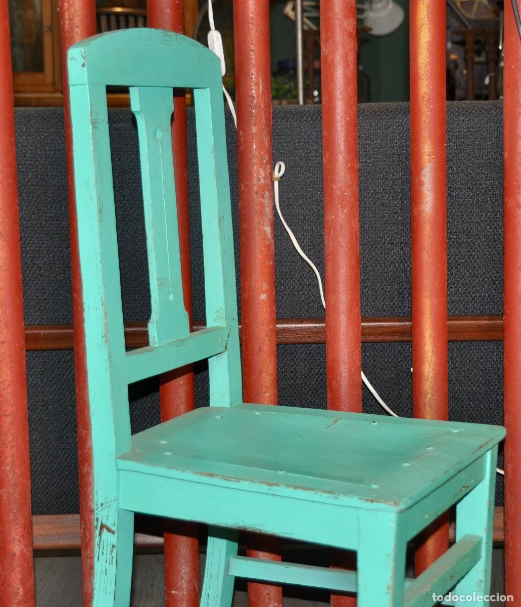 Antig&uuml;edades: Silla antigua pintada de verde - Foto 2