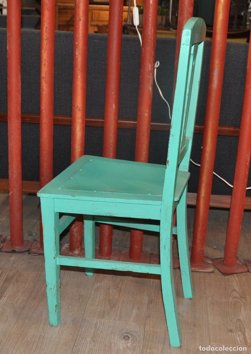 Antig&uuml;edades: Silla antigua pintada de verde - Foto 5