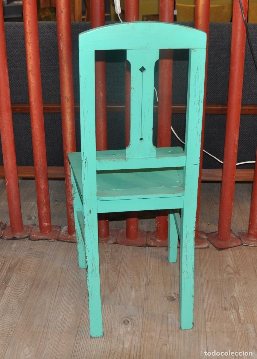 Antig&uuml;edades: Silla antigua pintada de verde - Foto 6
