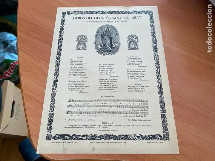 Antiques: GOIGS DEL GLORIOS SANT GIL ABAD PRIMERA EDICIO 1956 (AB-6)